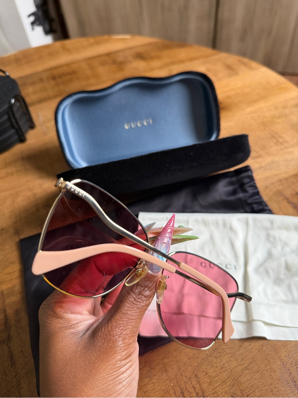 Gucci Pink Lens Sunglasses - Picture 6 of 11